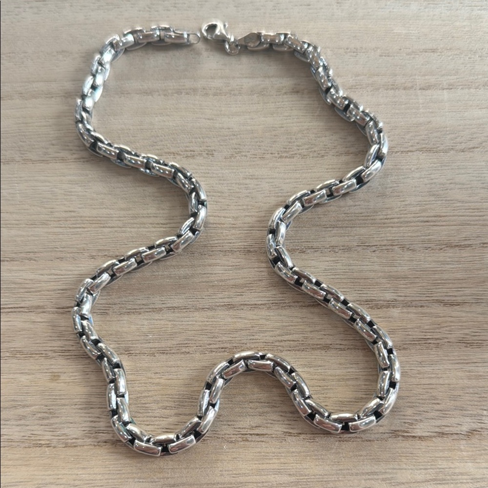 .925 Sterling Silver 20” 6mm Anchor Link Rhodium Plated Necklace